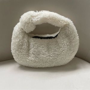 NEW Boutique Fleece Sherpa White Bag Faux Sherpa Handbag Purse Trendy
